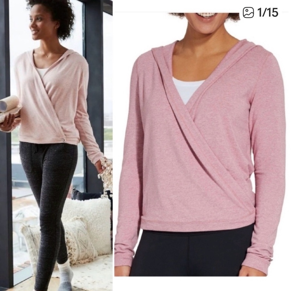 Calia by Carrie Underwood Wrap-Front Pink Hoodie